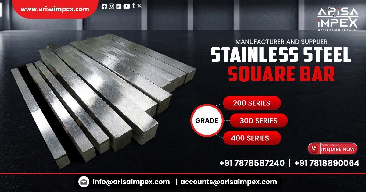 Premium Stainless Steel Square Bar in Gujarat for industrial use