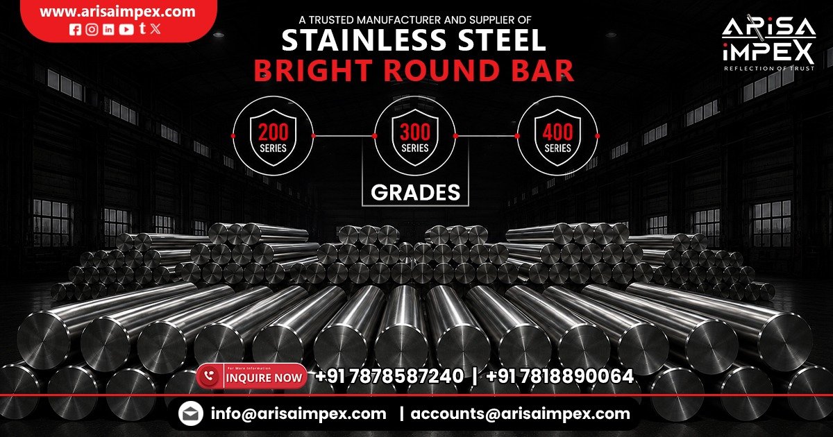 SS Bright Round Bars Manufacturer In India by Arisa Impex Ahmedabad Gujarat