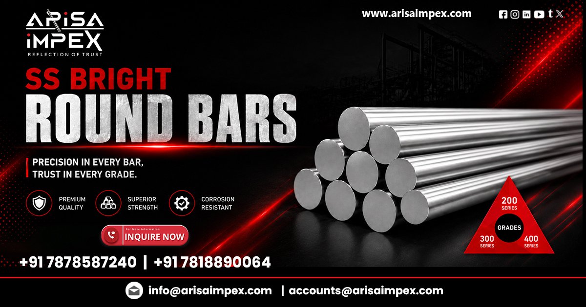 Best Quality SS Bright Round Bars Supplier In Ahmedabad | Arisa Impex